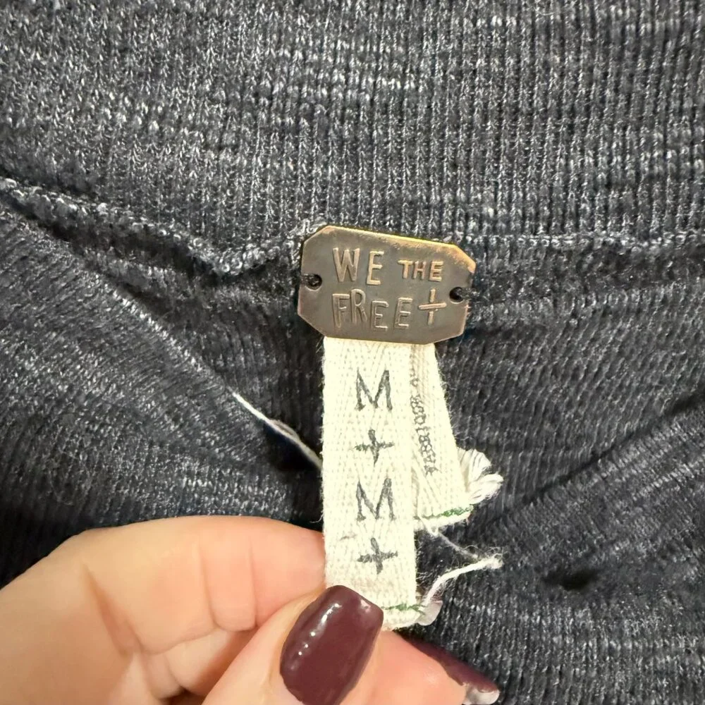 Free People We the Free‎ Willow Thermal Top Charcoal Gray Size M